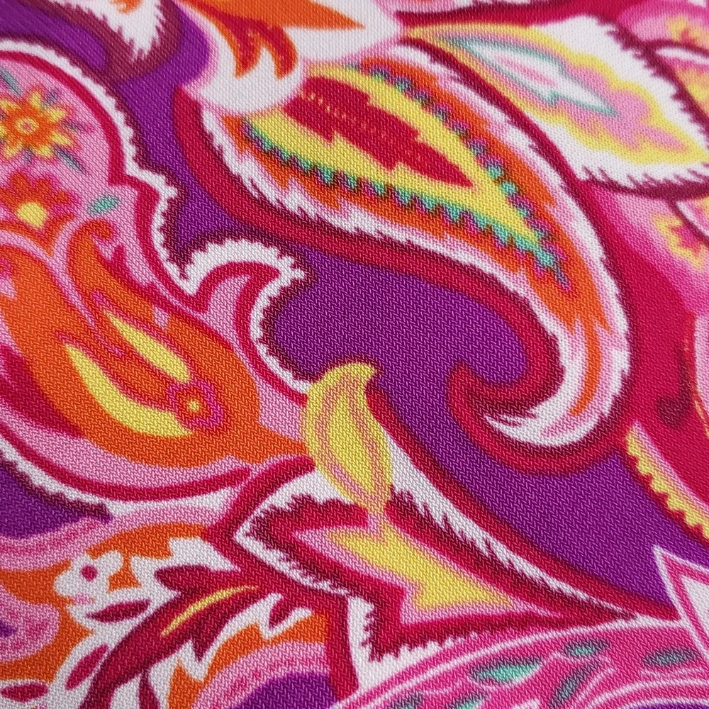 Chaps Floral Paisley Liquid Knit Babydoll Blouse Size 2X Plus Size Bohemian